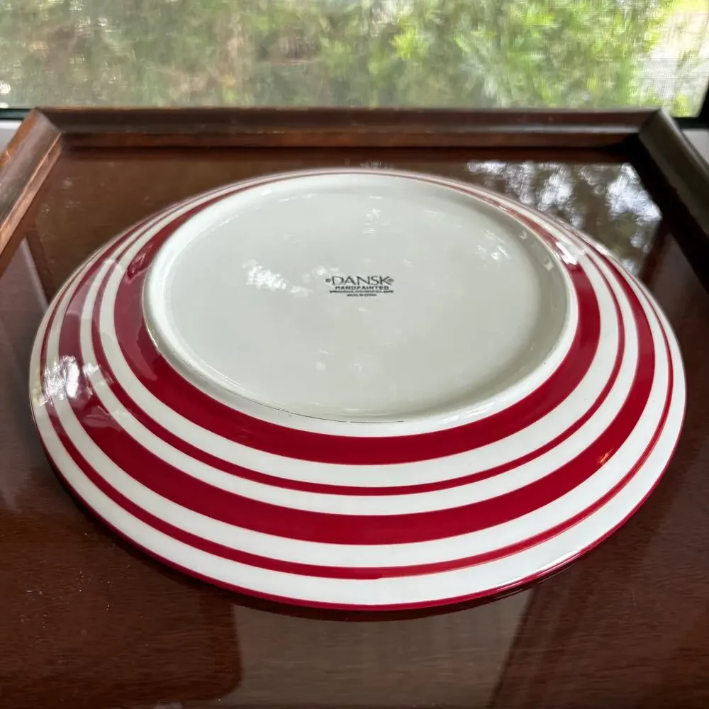 Dansk Maraschino Red Stripe 10.5 Dinner Plate